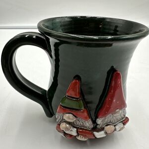 Mudworks Pottery 2 Gnomes Mug Cup Gnomes Candy Cane Studio Pottery USA 16 fl oz